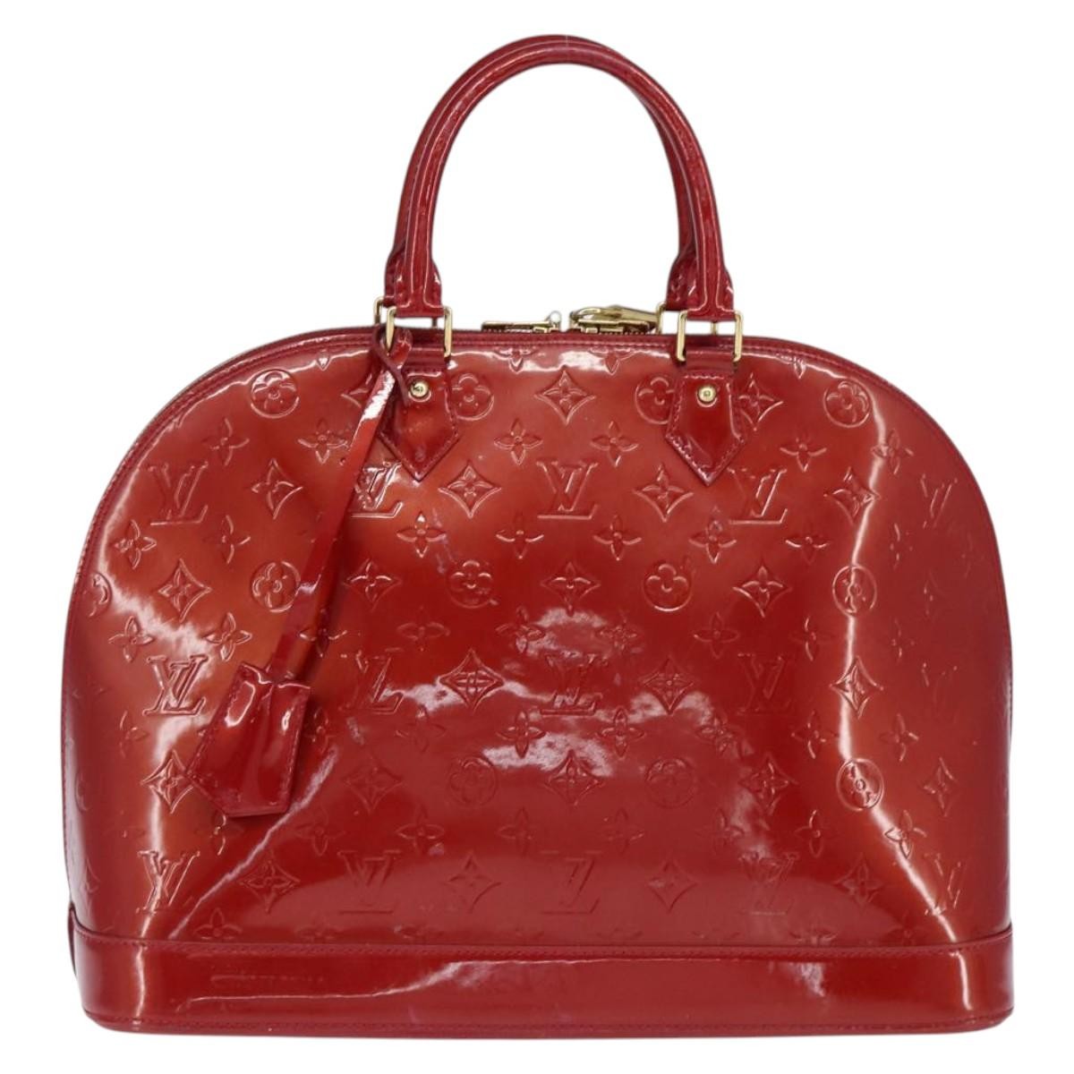 Louis Vuitton Alma Handbag Monogram Vernis, RED, PATENT_LEATHER, Handbag