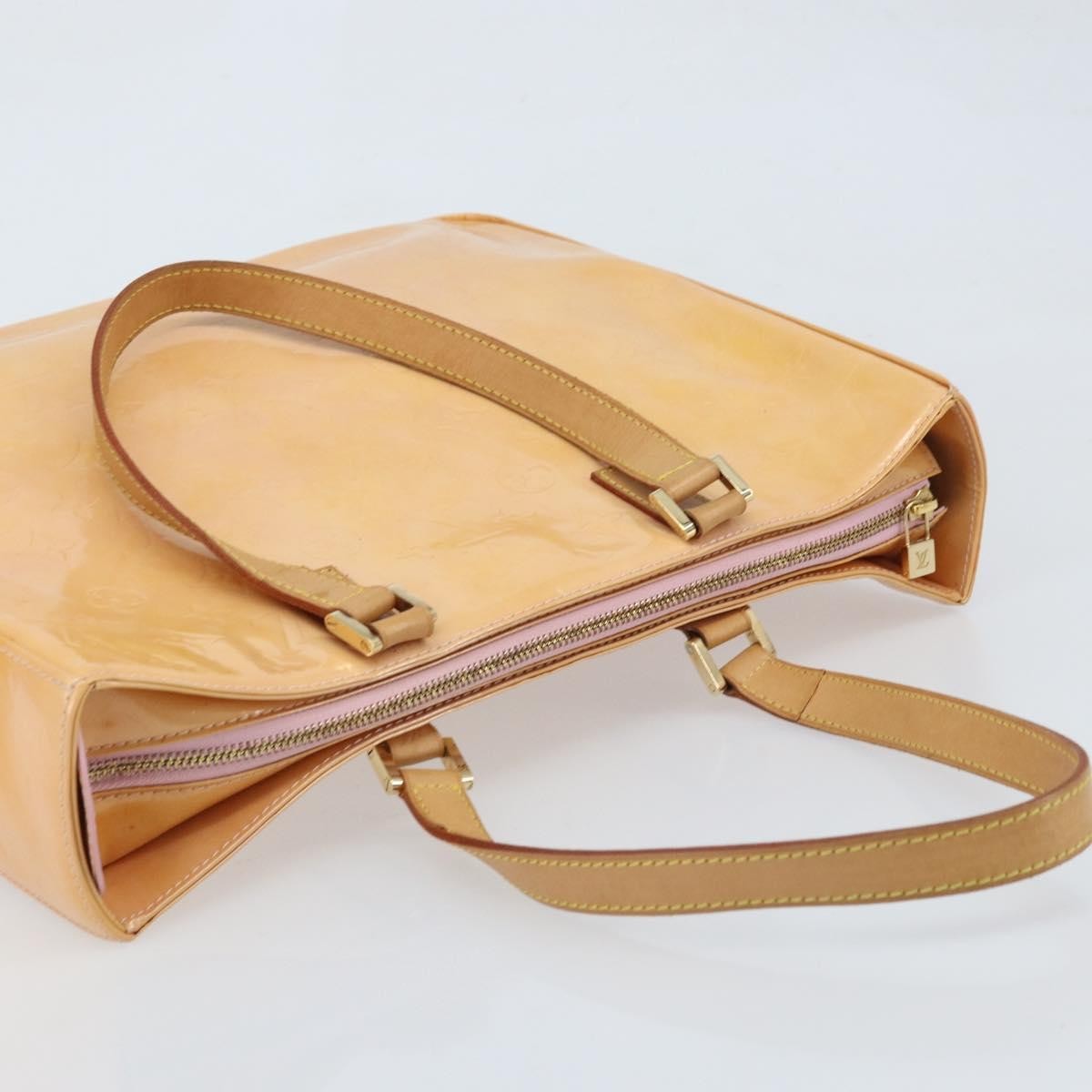 Louis Vuitton Columbus Handbag Monogram Vernis, Beige, Patent Leather, Tote Bag