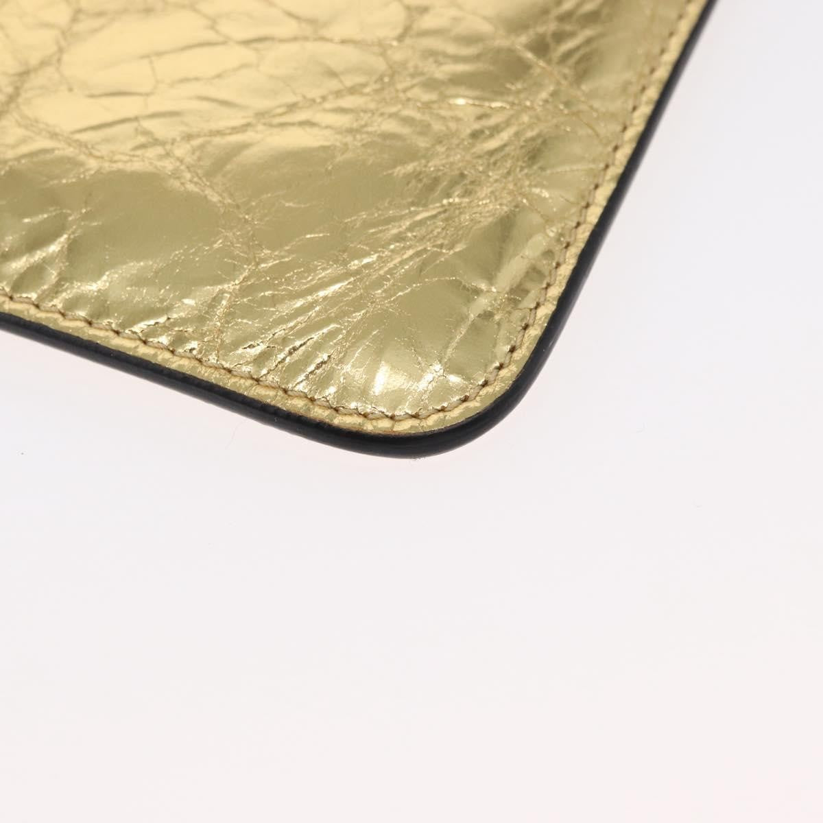 Chanel Feminine Pouch Crinkled Leather, GOLD, LEATHER, Clutche & pouche