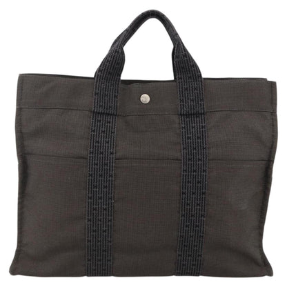 Hermes Fourre-tout Herline Canvas, Gray, Canvas, Tote Bag
