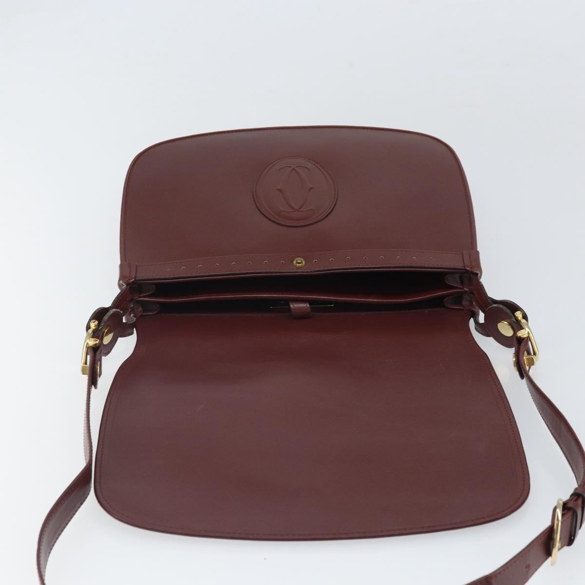 cartier Must de Cartier Shoulder Bag Leather, BURGUNDY, LEATHER, Shoulder bag