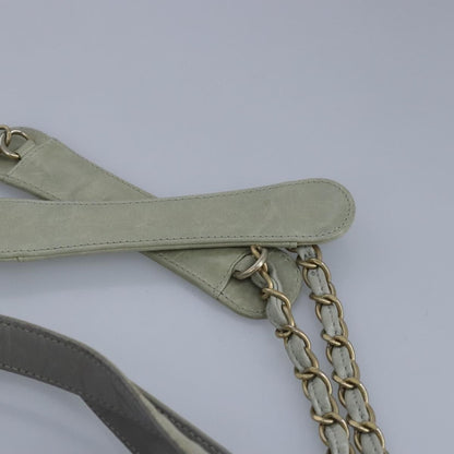 Chanel Chain Shoulder Bag Leather, GRAY, LEATHER, Shoulder bag