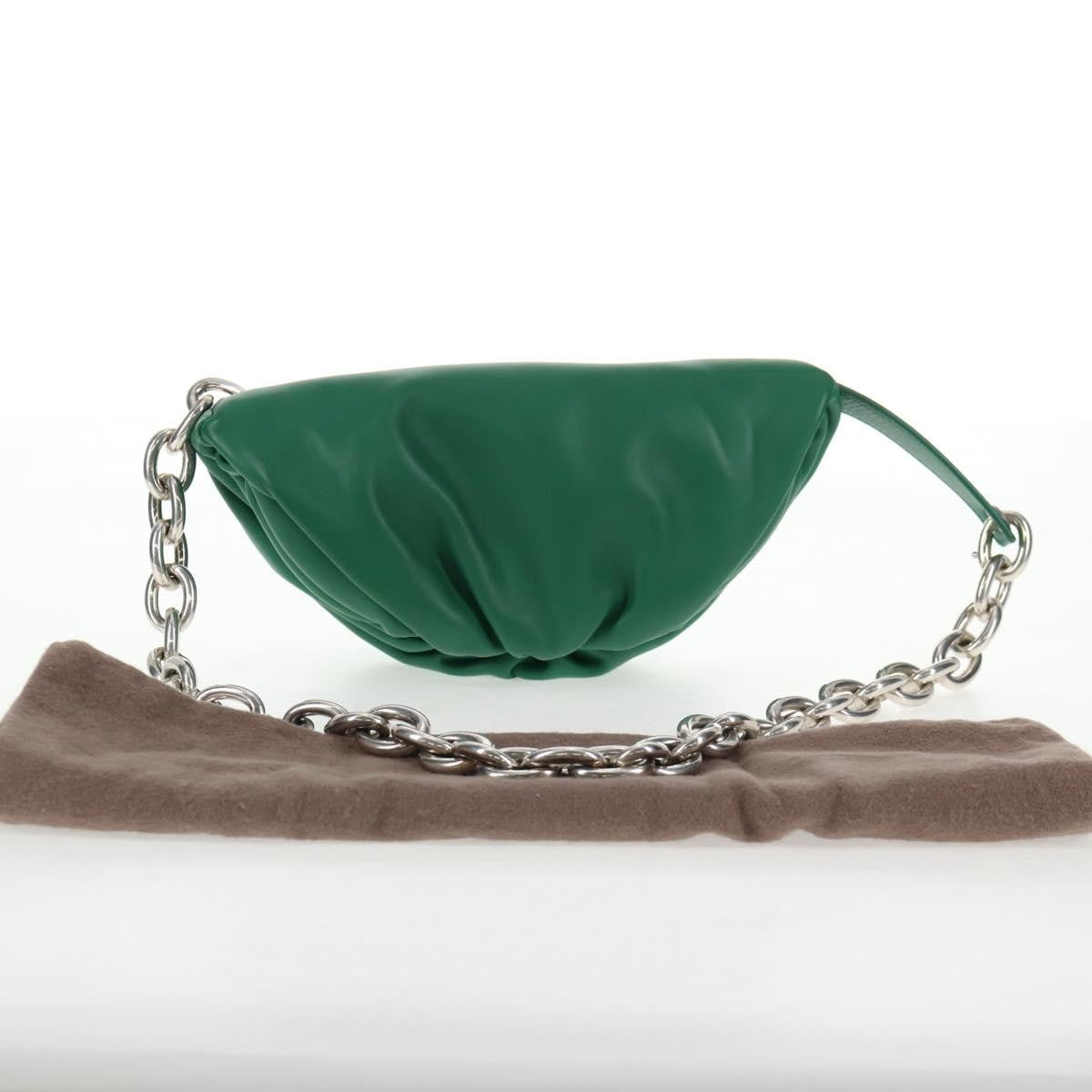 Bottega Veneta The Chain Pouch Leather, GREEN, LEATHER, Clutche & pouche