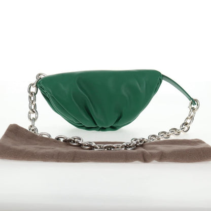 Bottega Veneta The Chain Pouch Leather, GREEN, LEATHER, Clutche & pouche