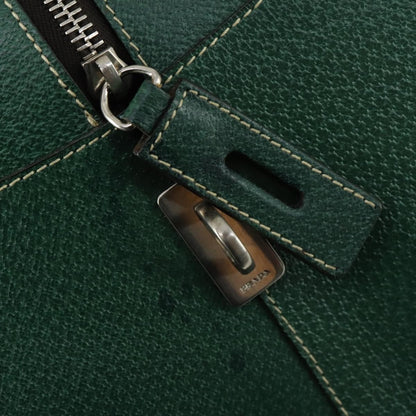 Prada Vintage Boston Bag Leather, GREEN, LEATHER, Travel bag