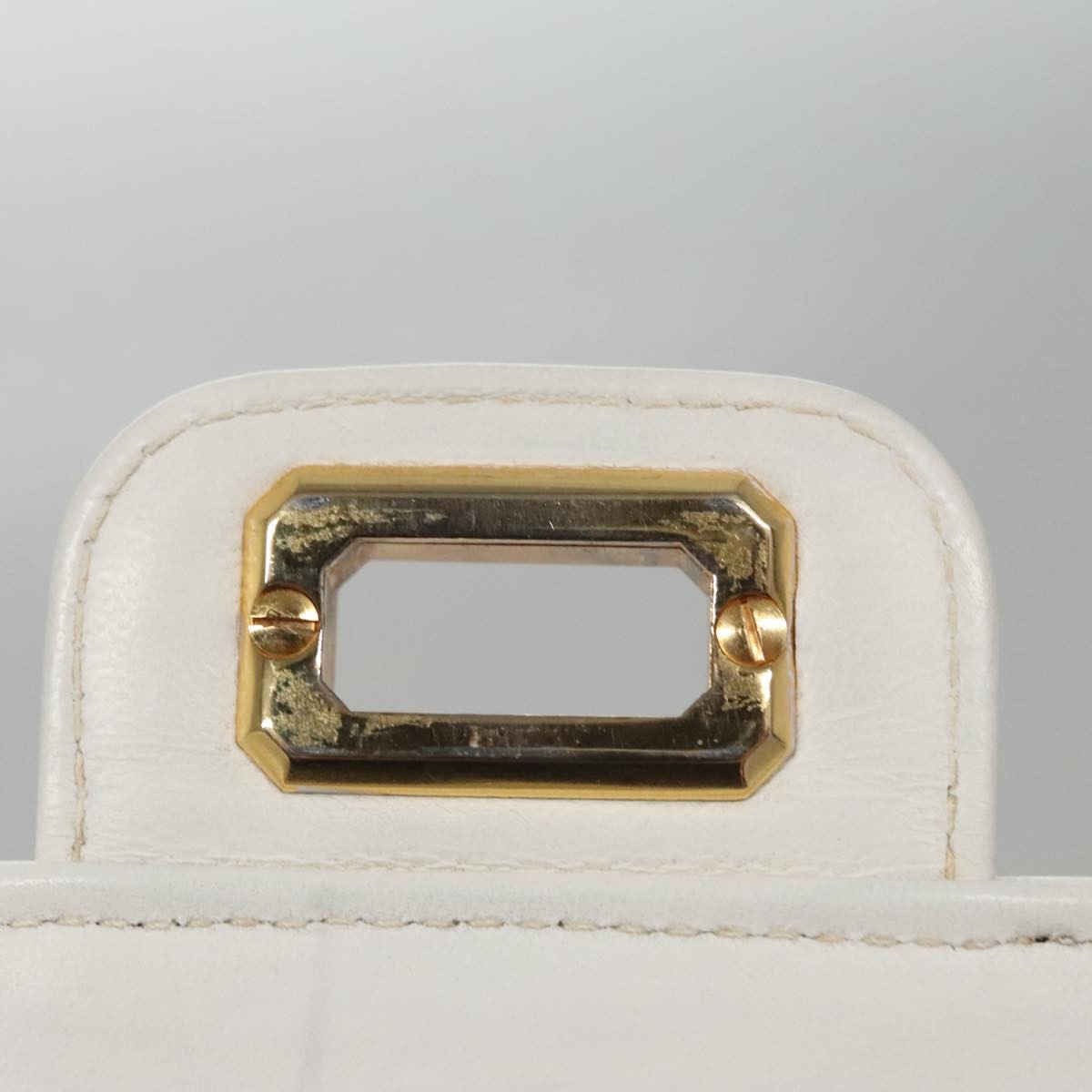 Chanel Flap Clutch Shearling, WHITE, LEATHER, Clutche & pouche