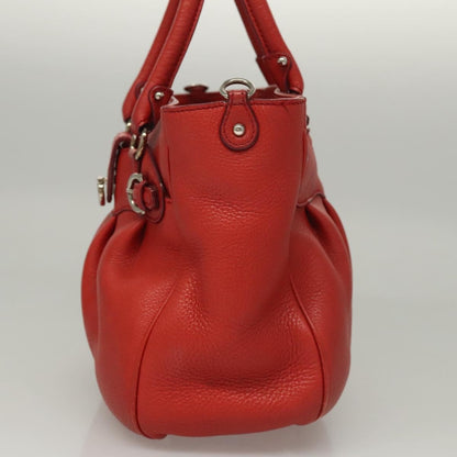 Salvatore Ferragamo Gancini handbag Leather, RED, LEATHER, Handbag