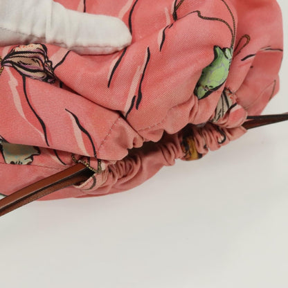 Loewe Drawstring Pouch Printed Canvas, PINK, CANVAS, Clutche & pouche