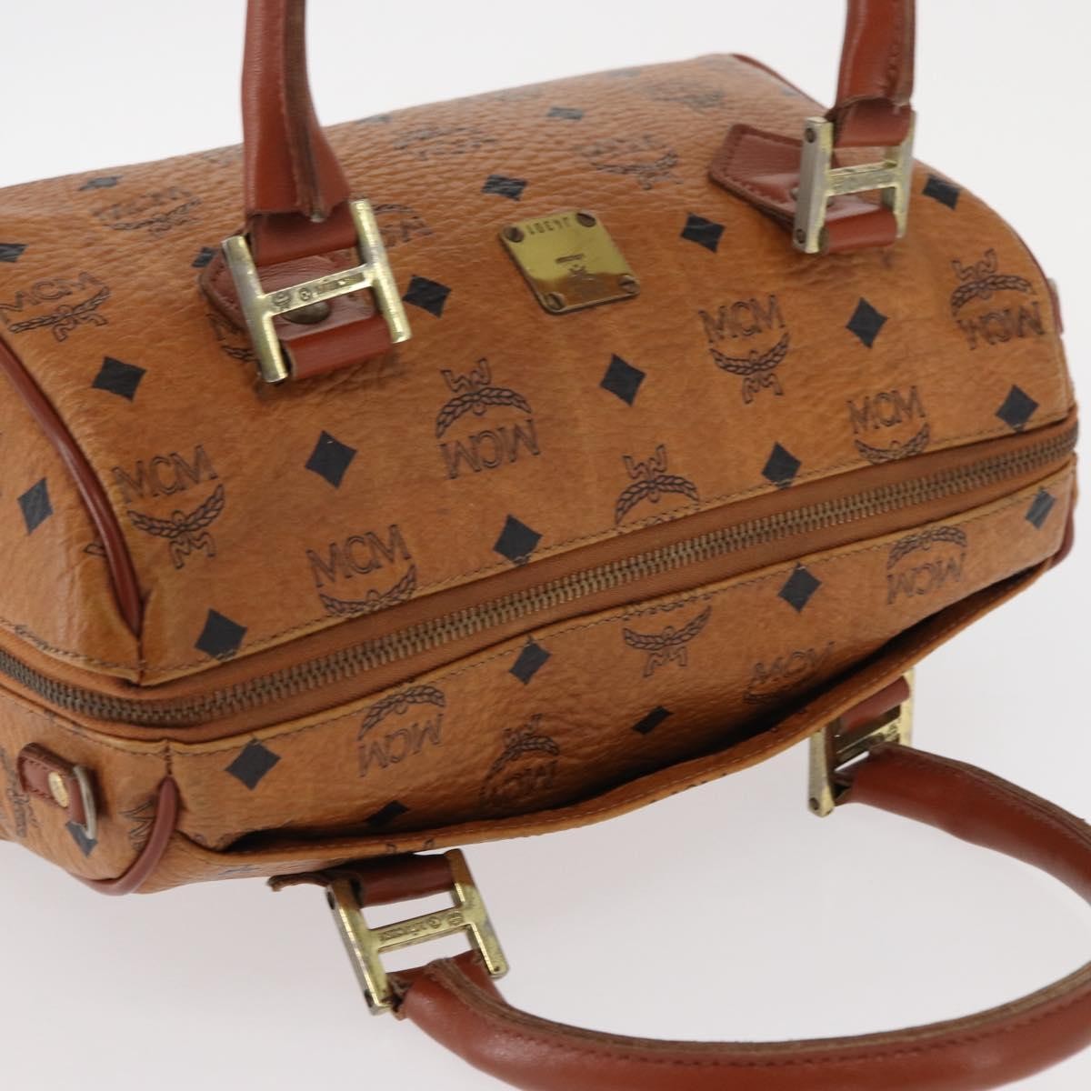 MCM Visetos logogramme Handbag Canvas and Leather, BROWN, CANVAS, Handbag