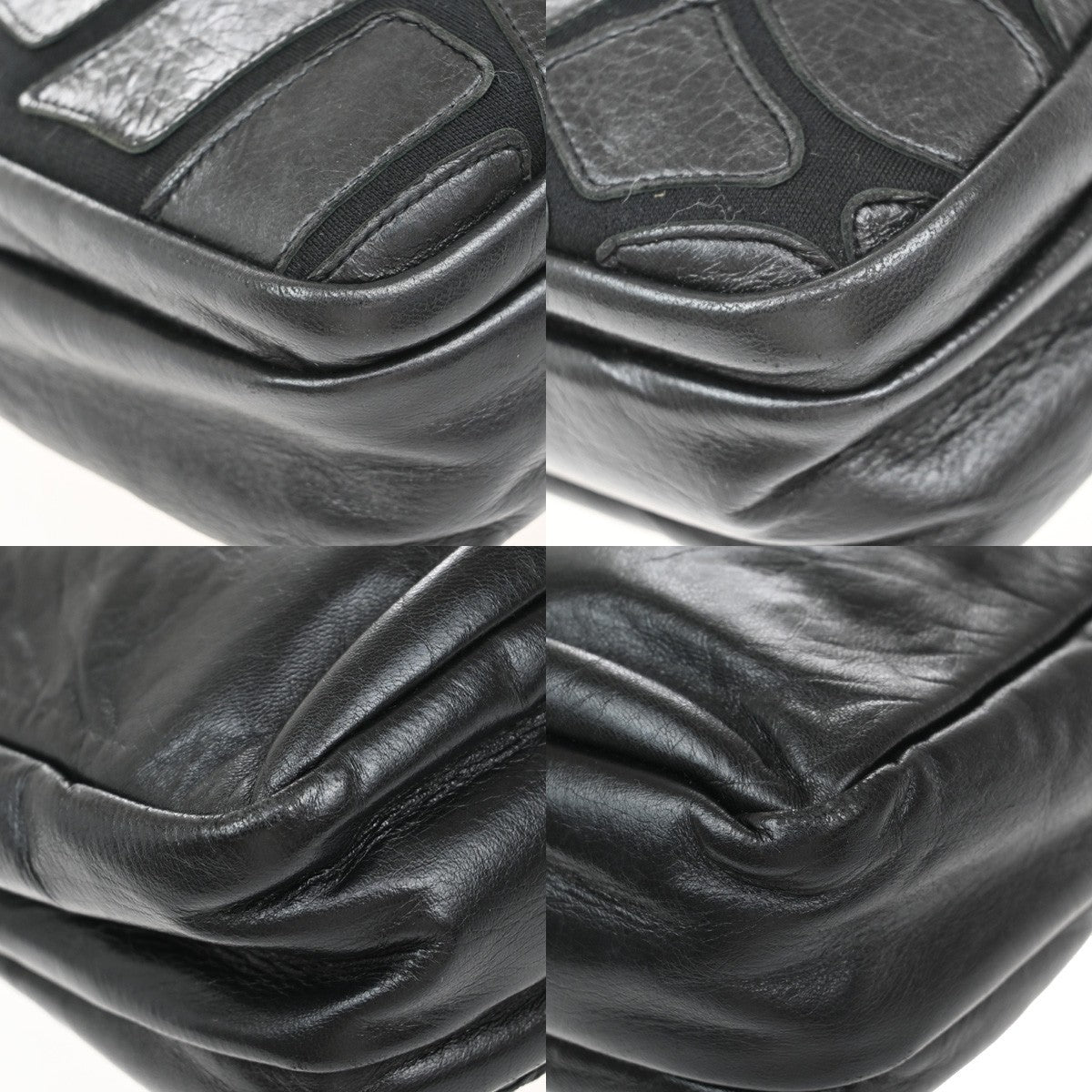 Chanel Scales Camera Bag Leather with Jersey, BLACK, LEATHER, Shoulder bag