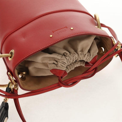 Chloe Roy Bucket Bag Leather, RED, LEATHER, Shoulder bag