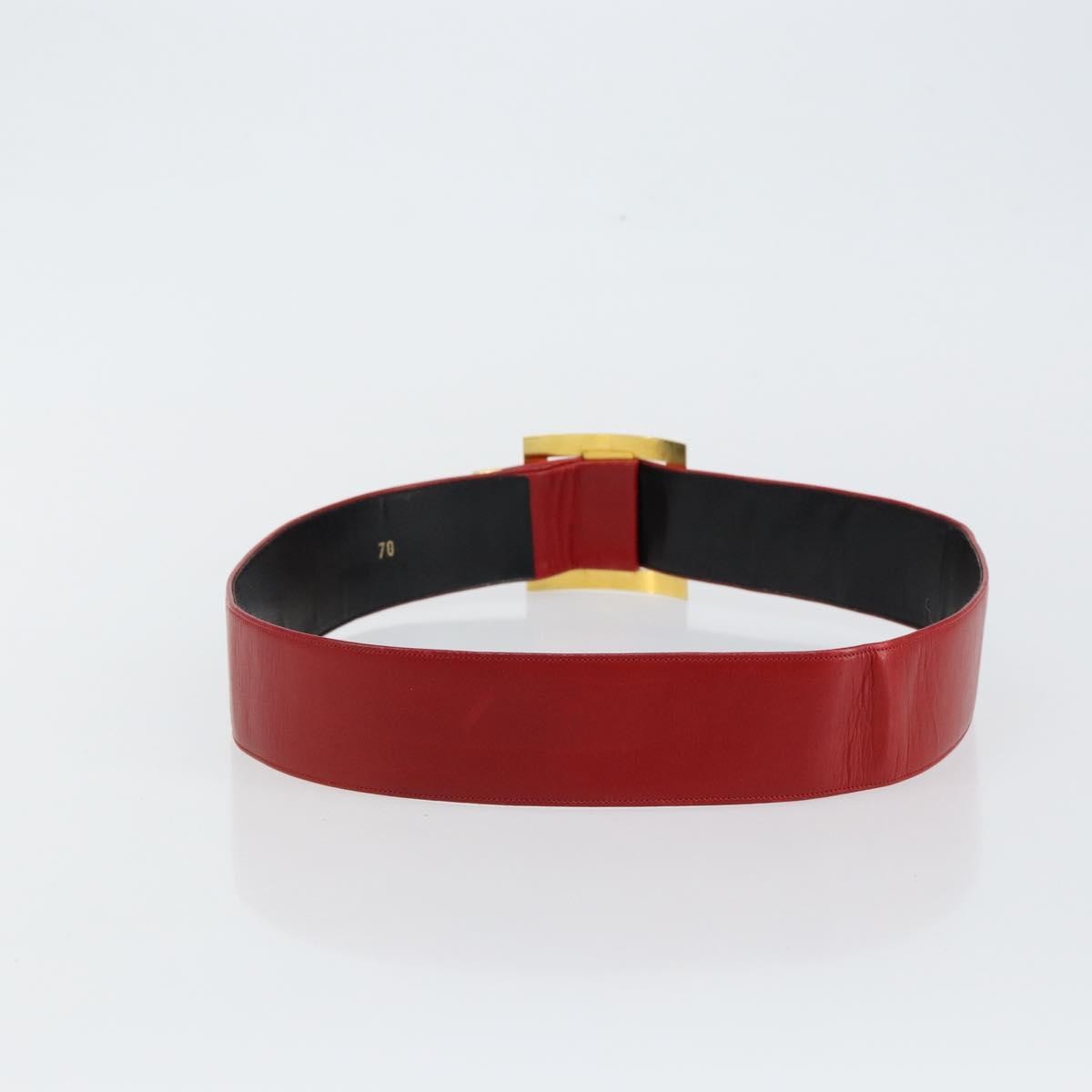 Chanel Square Buckle Belt Leather, RED, LEATHER, Belts
