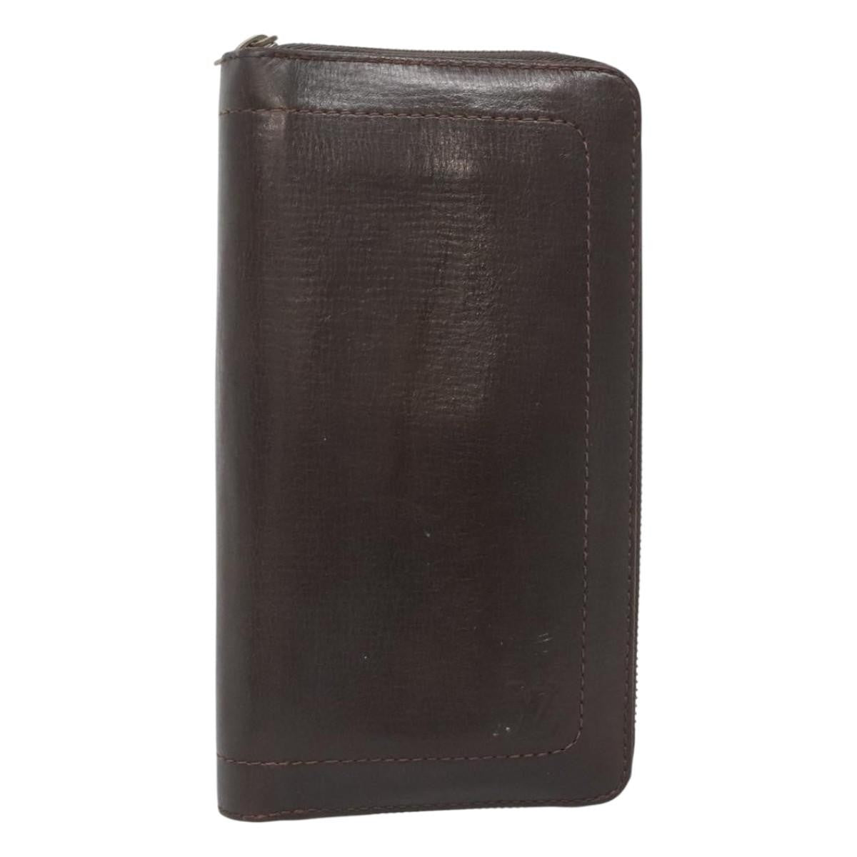 Louis Vuitton Utah Zippy Organizer Leather, BROWN, LEATHER, Wallets