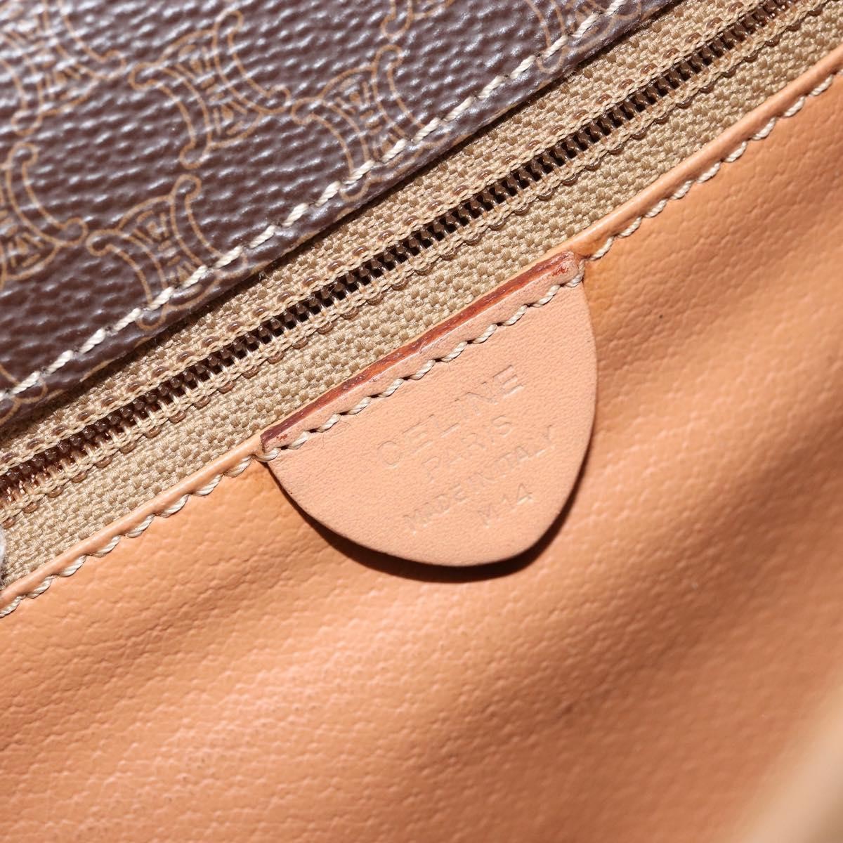 Celine Vintage Macadam Shoulder Bag Canvas and Leather, BROWN, CANVAS, Shoulder bag