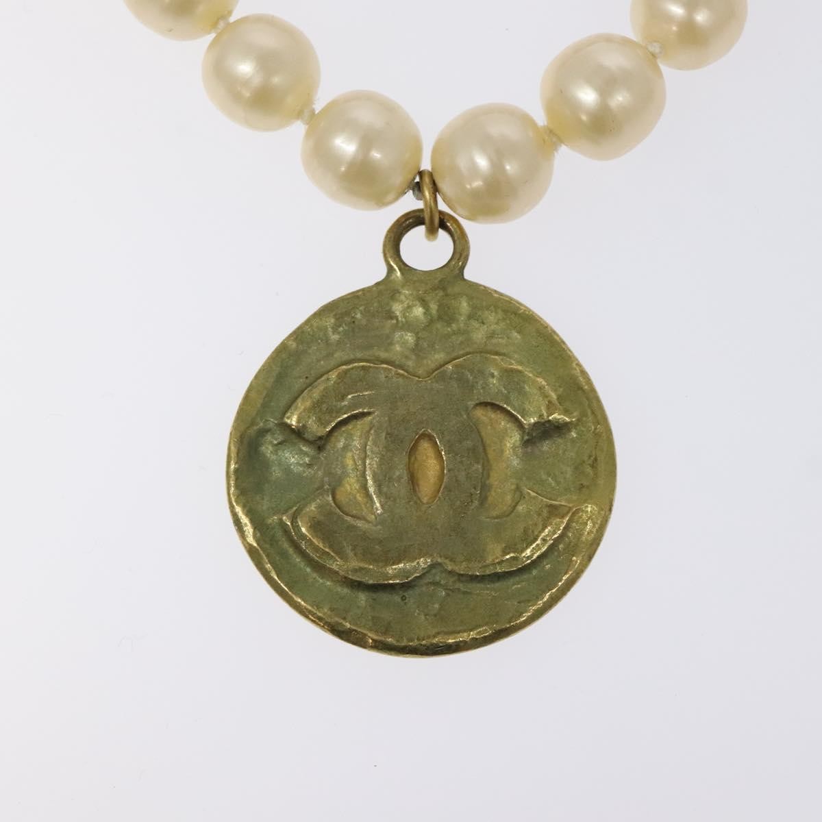 Chanel Vintage Round CC Brooch Textured Metal, GOLD, METAL, Brooch