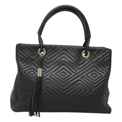 Bally Vintage Handbag Quilted Leather, BLACK, LEATHER, Handbag