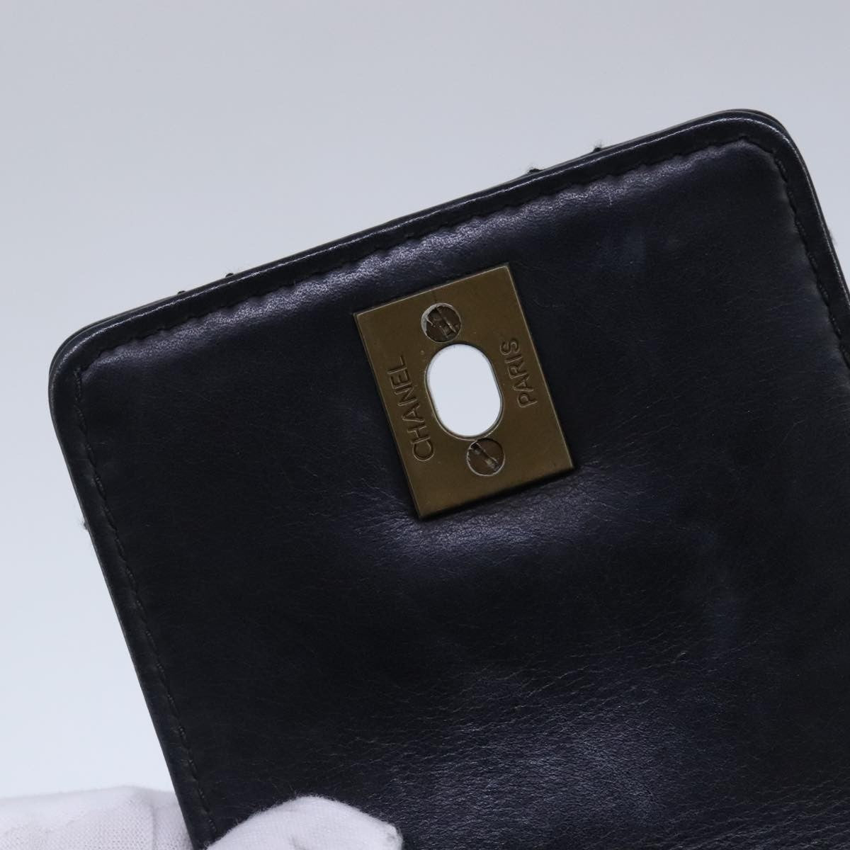 Chanel Vintage CC Turnlock Satchel Leather, BLACK, LEATHER, Handbag