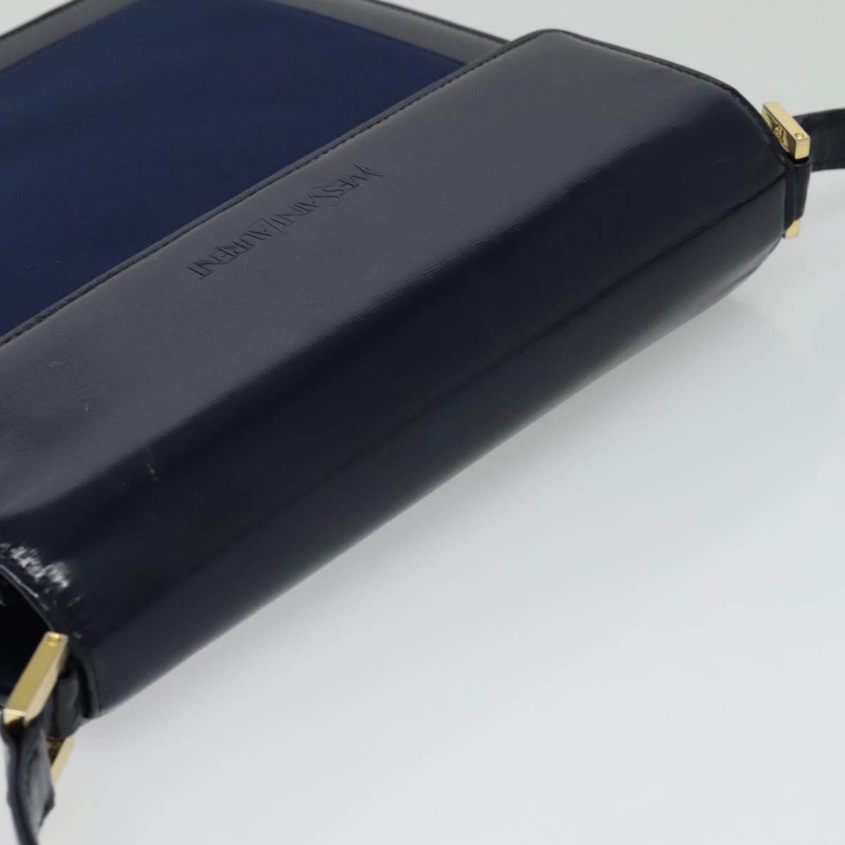 Saint Laurent Vintage Shoulder Bag Leather, BLUE, LEATHER, Shoulder bag