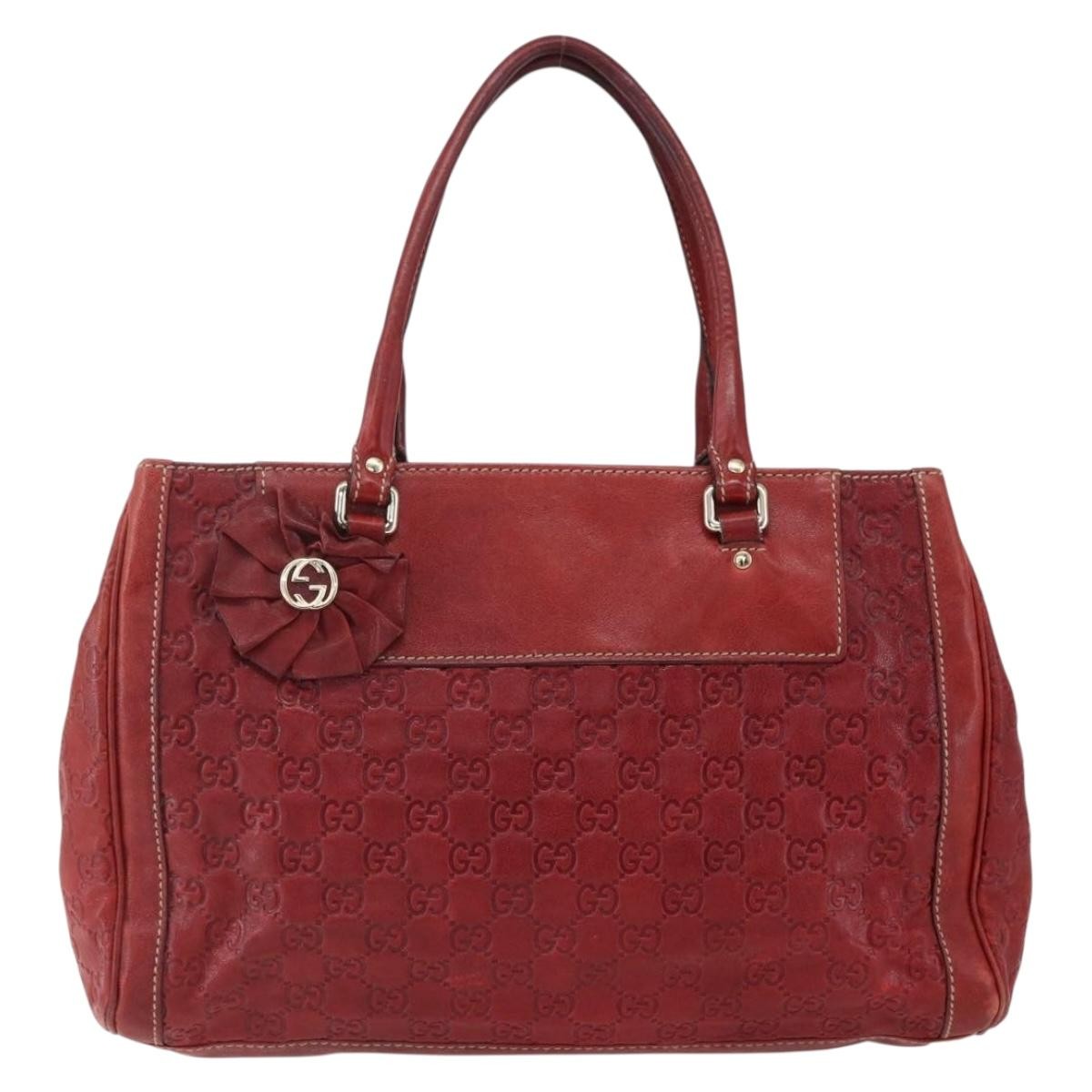 Gucci Vintage tote Leather, RED, LEATHER, Tote bag