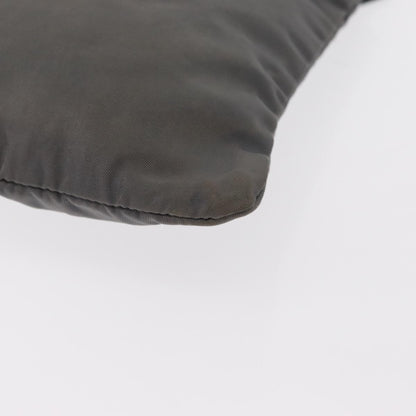 Prada Front Zip Convertible Flat Messenger Tessuto with Leather, GRAY, NYLON, Shoulder bag