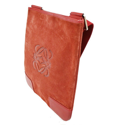 Loewe Anagram Shoulder Bag Suede, RED, SUEDE, Shoulder bag