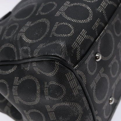 Salvatore Ferragamo Gancini Tote PVC Leather, BLACK, PVC, Tote bag