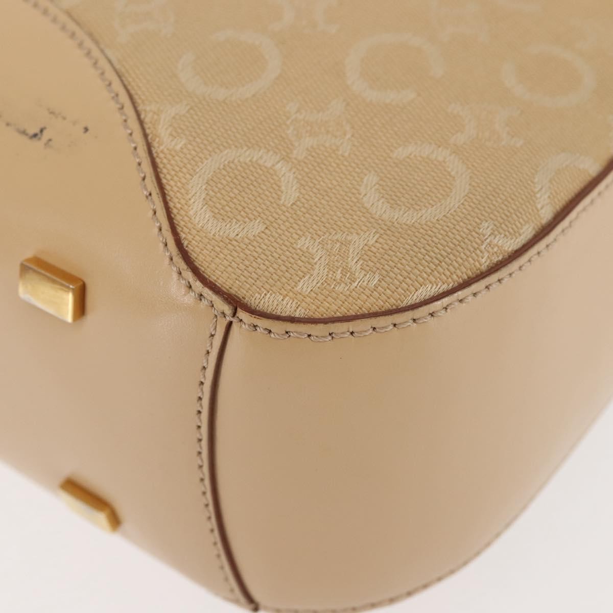 Celine Macadam Shoulder Bag Canvas, BEIGE, CANVAS, Shoulder bag