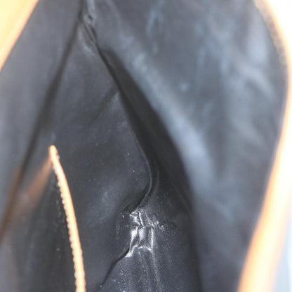 Celine Logo Triomphe Pouch Leather, BLACK, LEATHER, Clutche & pouche