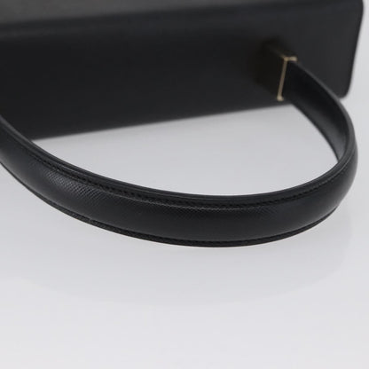 Salvatore Ferragamo Gancini handbag Leather, BLACK, LEATHER, Handbag