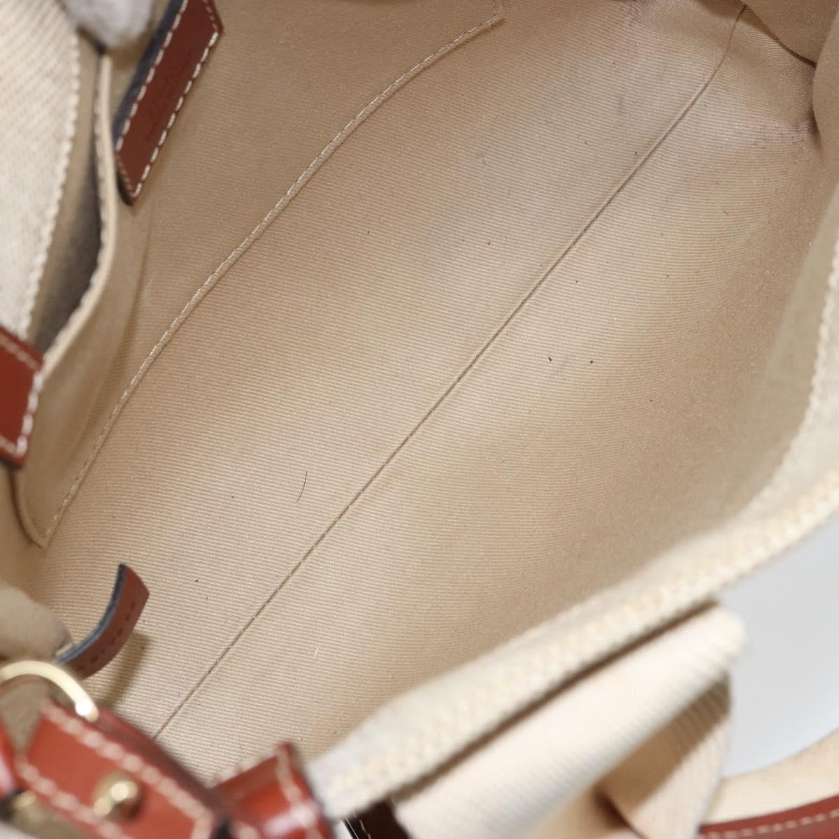 Chloe Woody Convertible Tote Canvas with Leather, BEIGE, CANVAS, Handbag