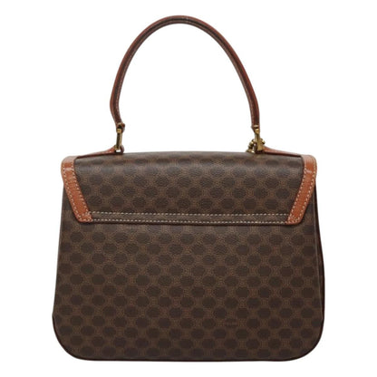 Celine Vintage Convertible Top Handle Bag Macadam Coated Canvas, BROWN, CANVAS, Handbag