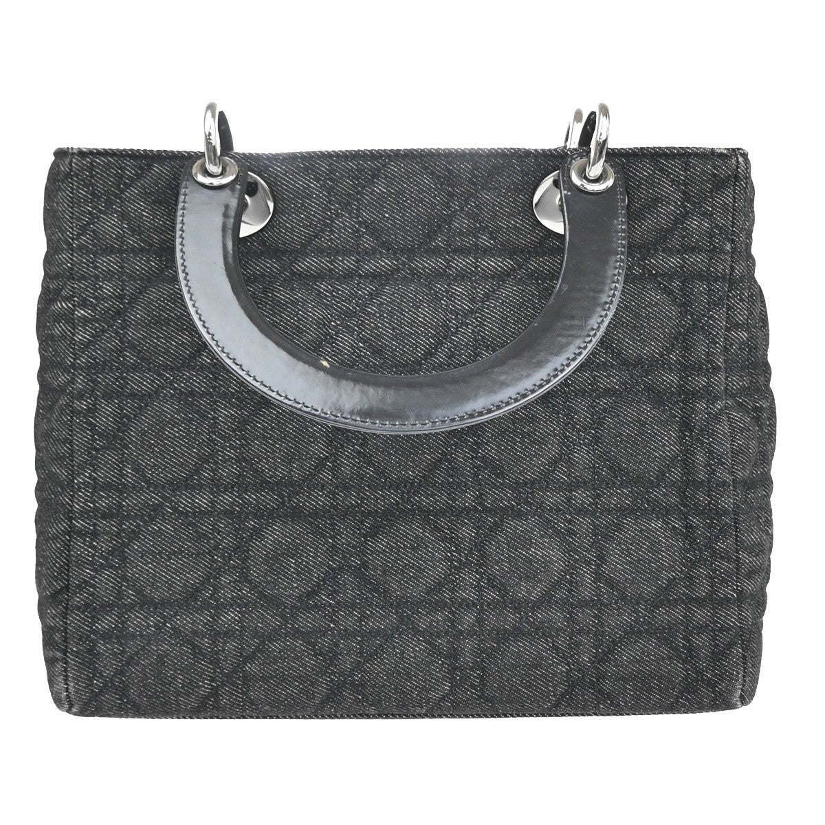 Christian Dior Vintage Lady Dior Bag Cannage Quilt Denim, BLACK, DENIM_JEANS, Handbag