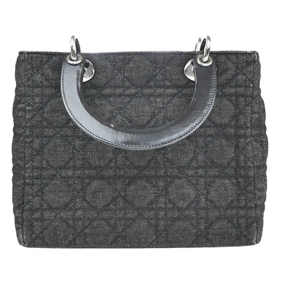 Christian Dior Vintage Lady Dior Bag Cannage Quilt Denim, BLACK, DENIM_JEANS, Handbag