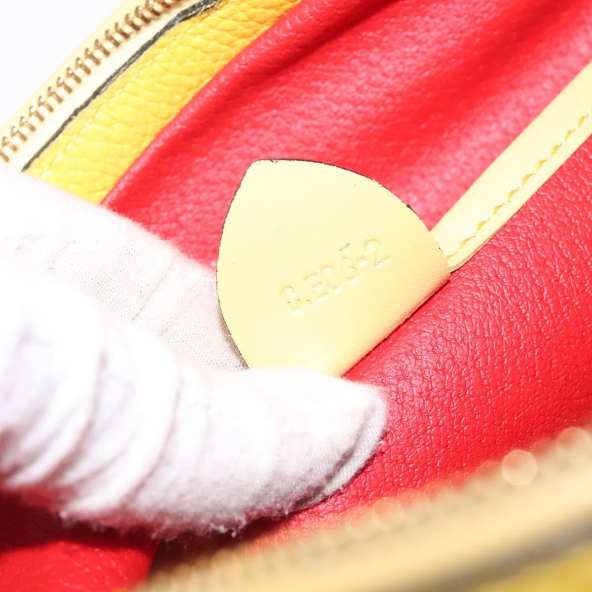 Celine Circle logo Leather, GOLD, LEATHER, Shoulder bag