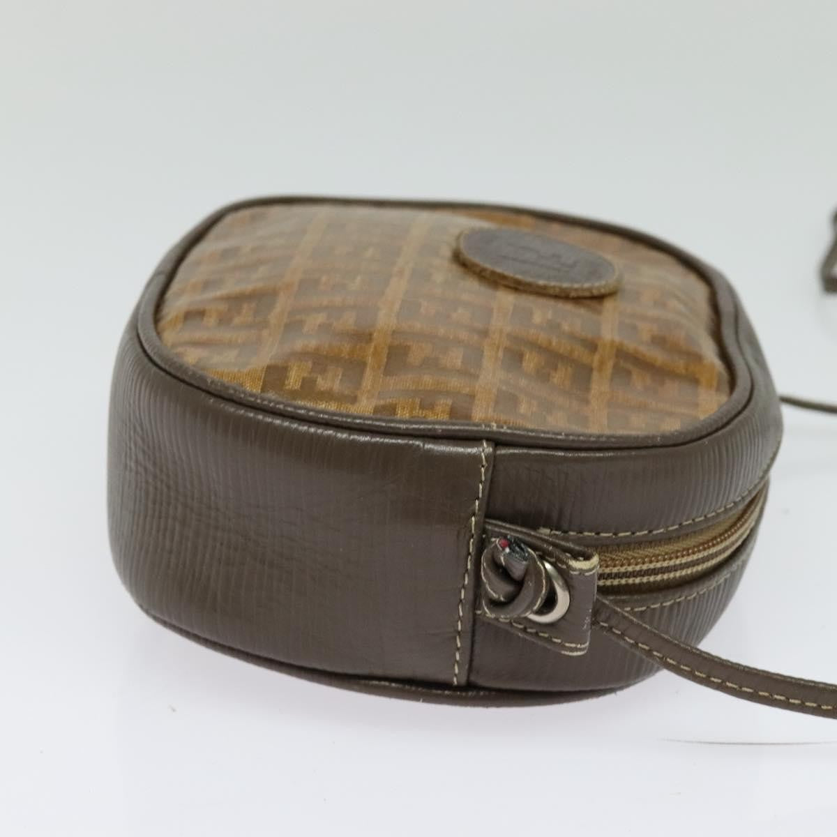 Fendi Vintage Zip Crossbody Bag Zucchino Canvas, BROWN, CANVAS, Clutche & pouche