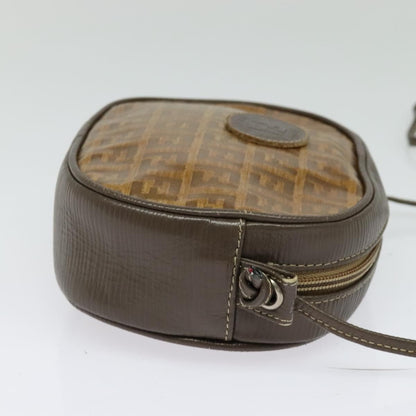 Fendi Vintage Zip Crossbody Bag Zucchino Canvas, BROWN, CANVAS, Clutche & pouche