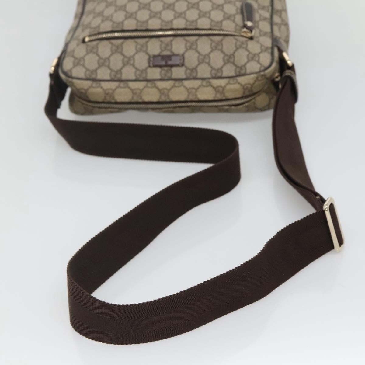 Gucci Front Zip Messenger GG Coated Canvas, BEIGE, CANVAS, Shoulder bag