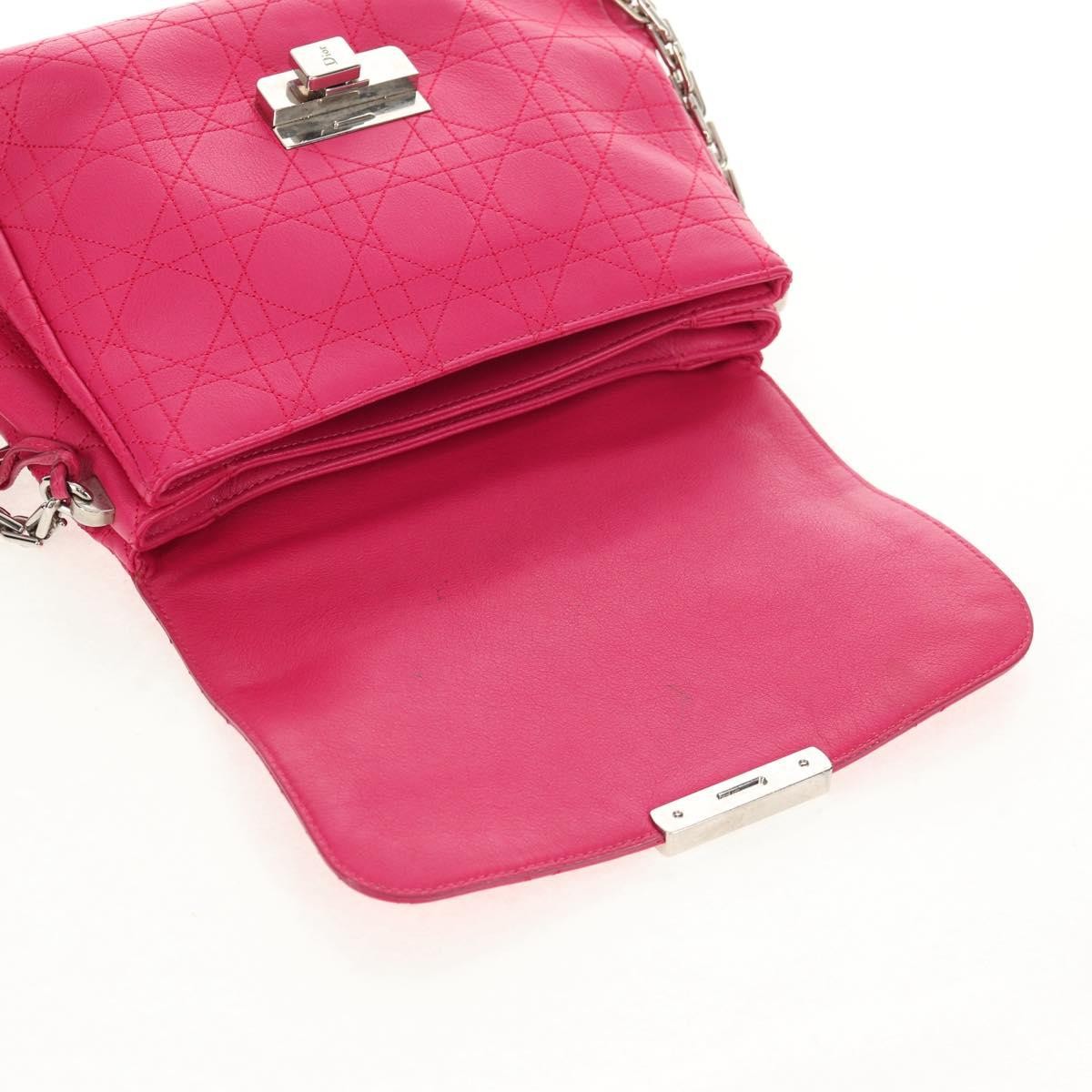 Christian Dior Long Chain Miss Dior Bag Cannage Quilt Lambskin, PINK, LEATHER, Shoulder bag