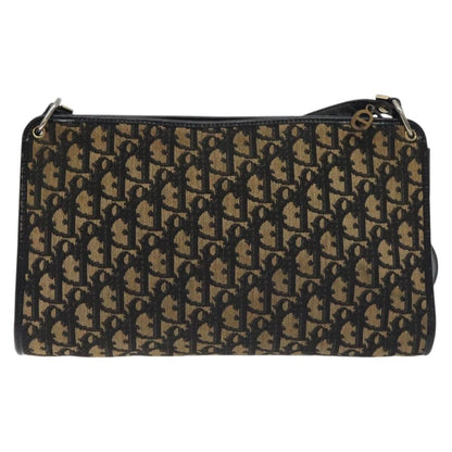 Christian Dior Vintage Trotter Shoulder Bag Canvas, NAVY, CANVAS, Shoulder bag