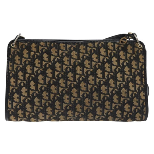 Christian Dior Vintage Trotter Shoulder Bag Canvas, NAVY, CANVAS, Shoulder bag
