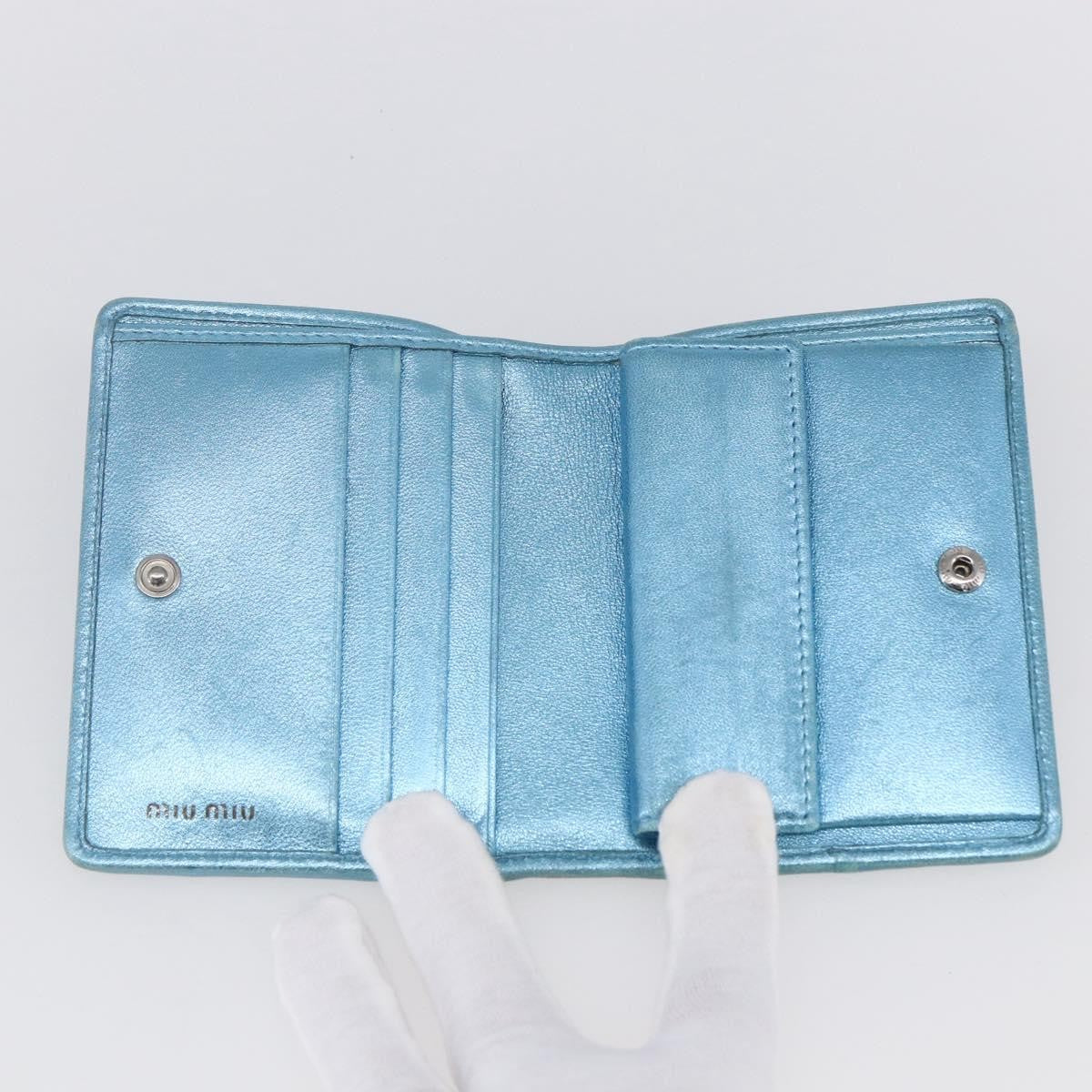 Miu Miu Matelasse Wallet Leather, BLUE, LEATHER, Wallets