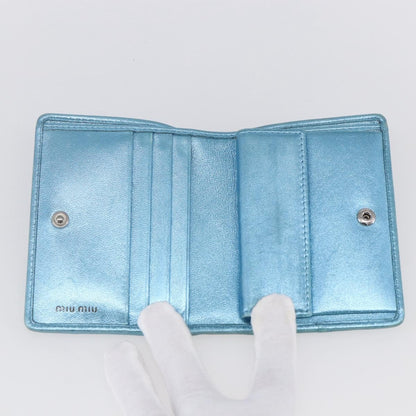 Miu Miu Matelasse Wallet Leather, BLUE, LEATHER, Wallets
