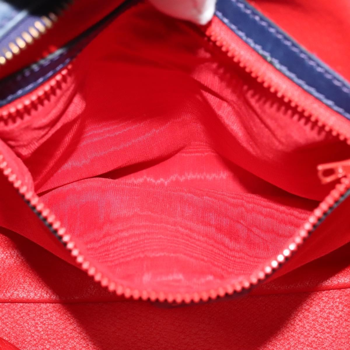 Celine Circle Logo Handbag Leather, BLUE, LEATHER, Handbag