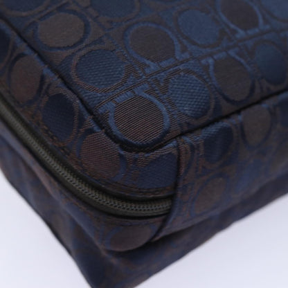 Salvatore Ferragamo Gancini mini handbag Canvas, NAVY, CANVAS, Handbag