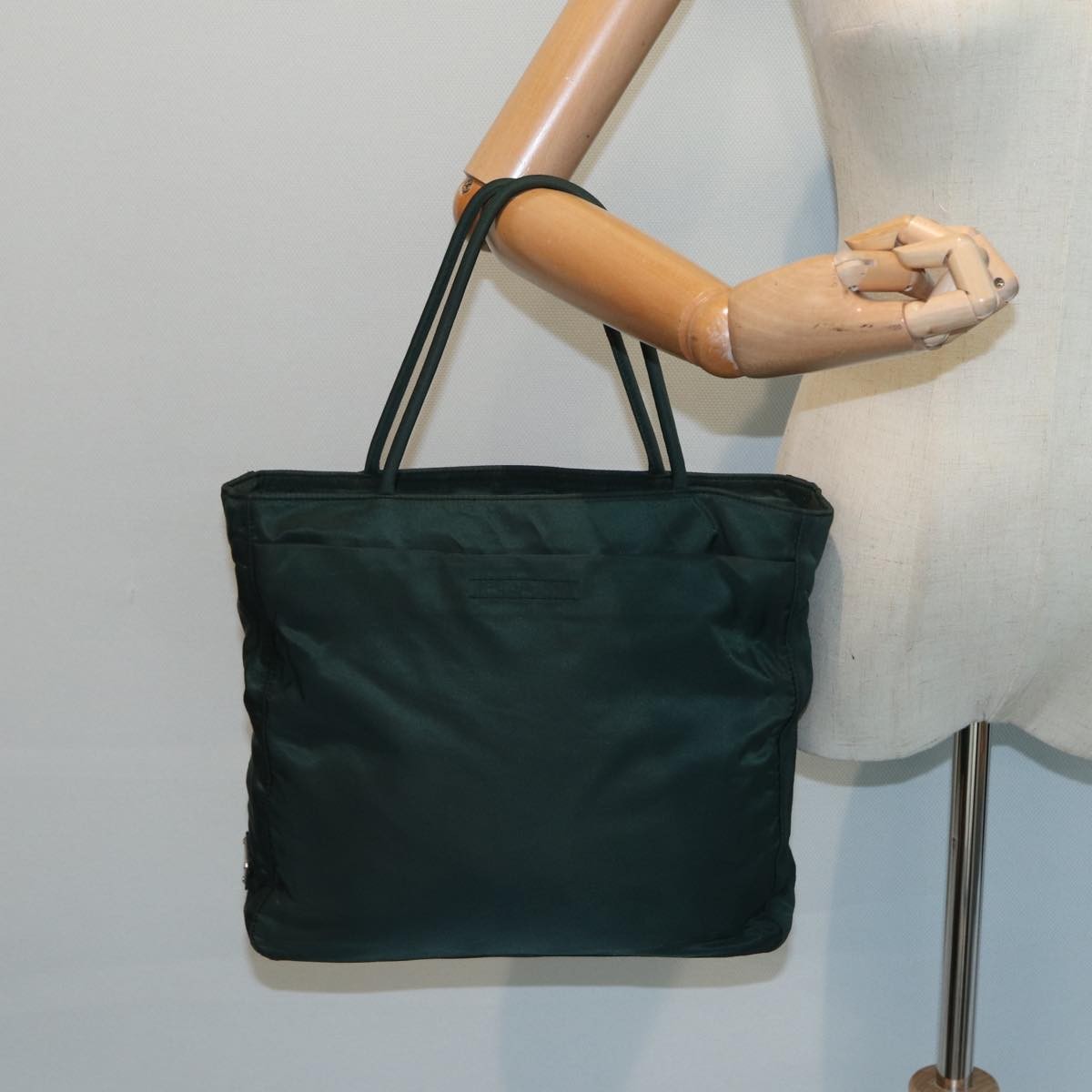 Prada Vintage Zip Tote Tessuto, KHAKI, NYLON, Tote bag