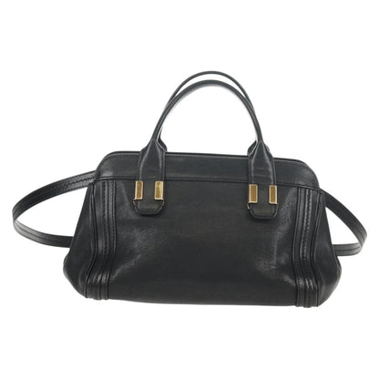 Chloe Alice Satchel Leather, BLACK, LEATHER, Handbag