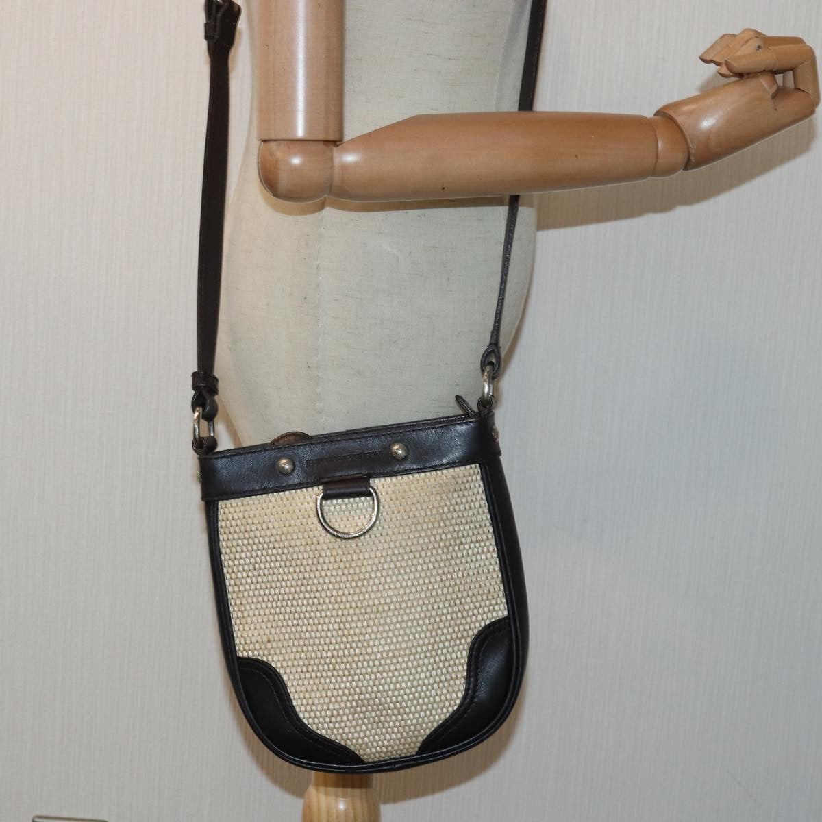 Burberry Vintage Shoulder Bag Leather, BEIGE, LEATHER, Shoulder bag