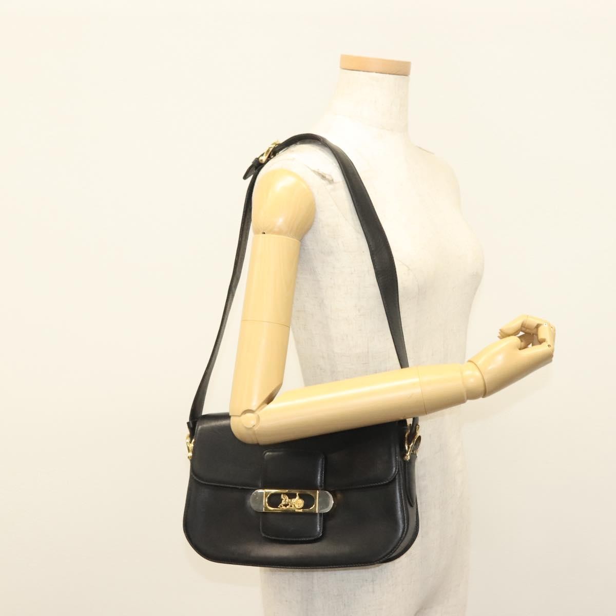 Celine Horse Carriage Shoulder bag Leather, BLACK, LEATHER, Shoulder bag