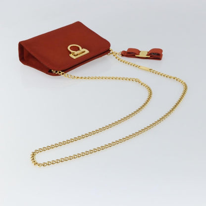Salvatore Ferragamo Vintage Gancini Chain Shoulder Bag Nylon, RED, NYLON, Shoulder bag
