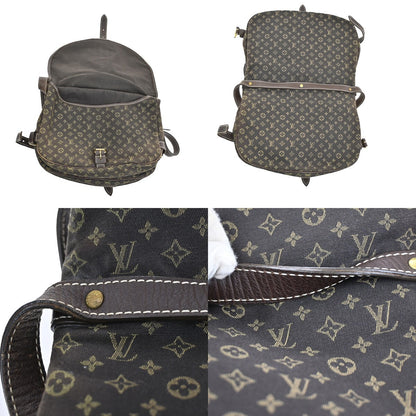 Louis Vuitton Saumur Handbag Mini Lin, BROWN, CANVAS, Handbag